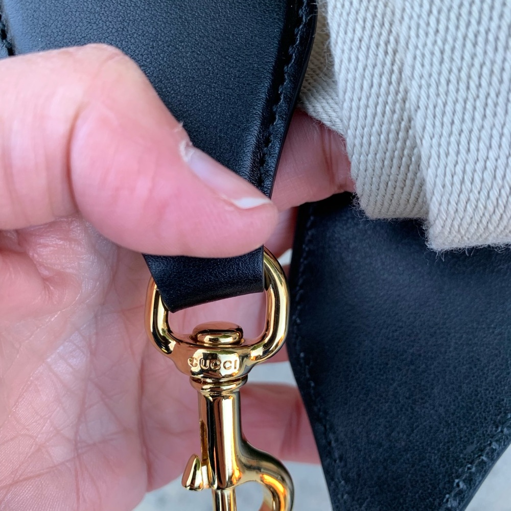 Gucci Black Leather Mini Bag with Gold Chain - Picture 11 of 11